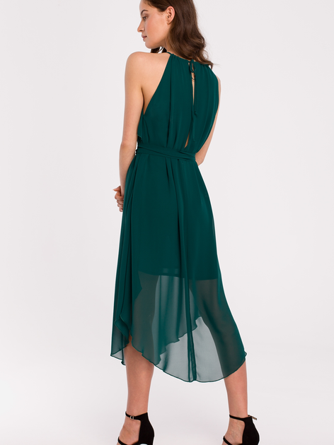 Sukienka na ramiączkach damska elegancka Makover K137 M Zielona (5903887669542) - obraz 2