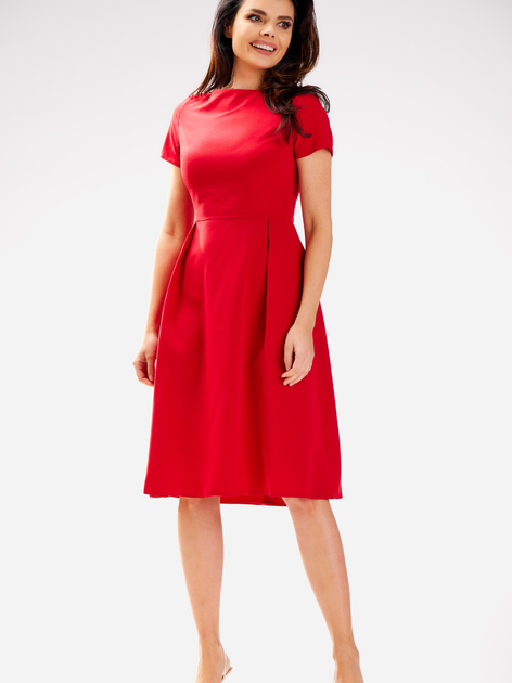 Sukienka midi letnia damska Awama A592 S Czerwona (5902360581500) - obraz 1