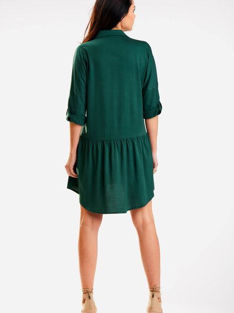 Плаття-сорочка коротке літнє жіноче Awama A584 S-M Темно-зелене (5902360581036) - зображення 2
