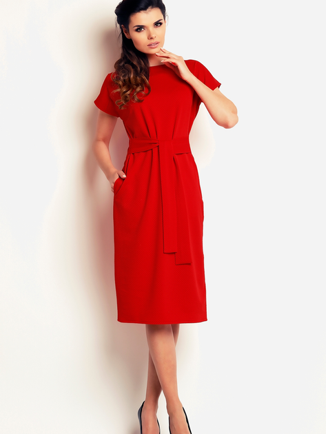 Sukienka midi letnia damska Awama A142 M Czerwona (5902360515567) - obraz 1