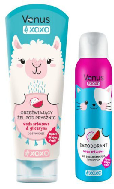 Zestaw Venus XOXO Fruit Refreshment & Care Set Żel pod prysznic 250 ml + Dezodorant 150 ml (5901501089943) - obraz 2