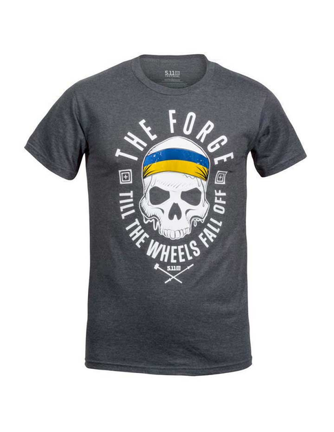 Футболка 5.11 THE FORGE UKRAINIAN FLAG TEE S CHARCOAL HEATHER - зображення 1