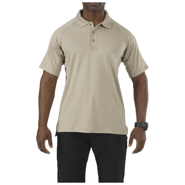 Футболка поло тактическая с коротким рукавом 5.11 Performance Polo - Short Sleeve, Synthetic Knit XS Silver Tan - изображение 1