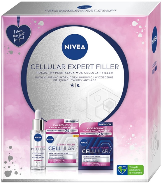 Набір для догляду за обличчям NIVEA Cellular Expert Filler Денний крем 50 мл + Нічний крем 50 мл + Сироватка для обличчя 30 мл (9005800372778) - зображення 1