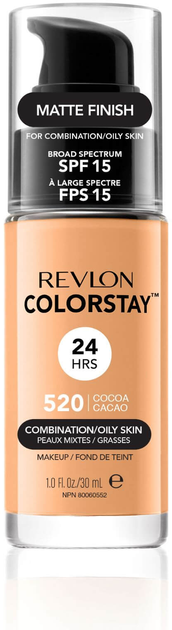 Podkład do twarzy Revlon Colorstay SPF 15 520 Cocoa 30 ml (309970002718) - obraz 2