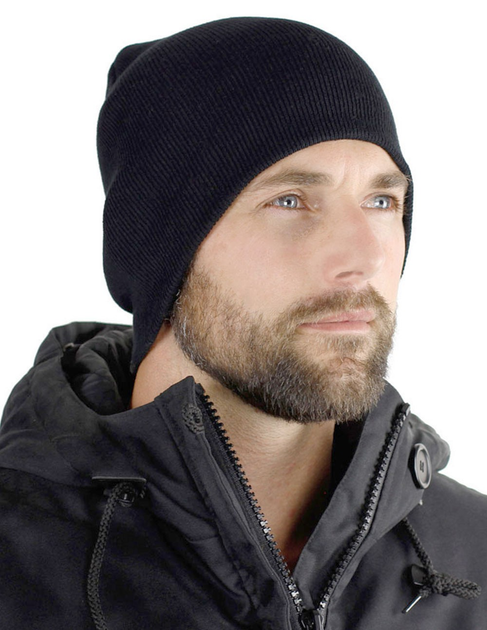 Шапка зимняя акриловая BEANIE Black - изображение 2