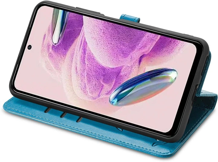 Чехол Embossed Cat and Dog для Xiaomi Redmi Note 12S книжка кожа PU с визитницей голубой - изображение 4