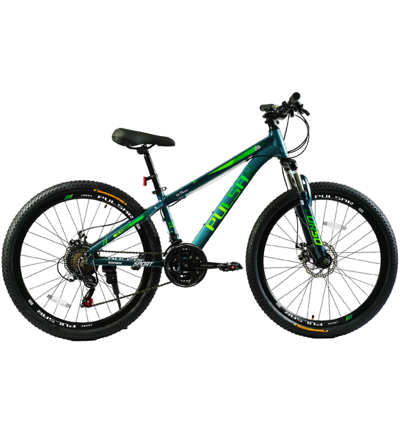 Велосипед спортивний Corso Pulsar 26" алюмінієва рама 13" зелений PL-26298 - Фото 6 Велосипед спортивний Corso Pulsar 26" алюмінієва рама 13" зелений PL-26298 - зображення 6