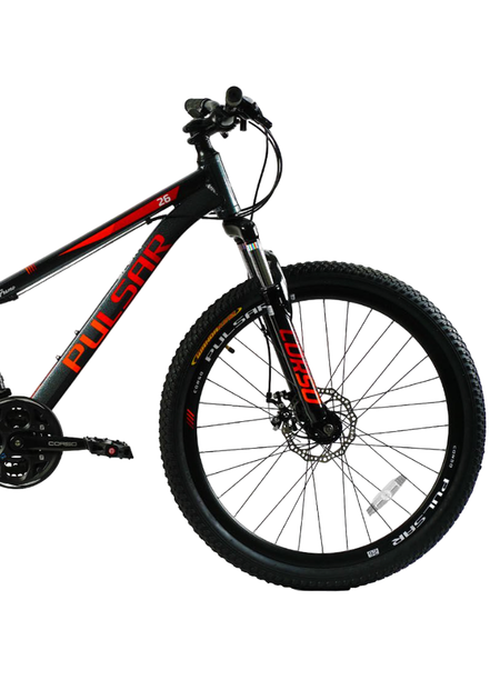 Велосипед спортивный Corso Pulsar 26" алюминиевая рама 13" черный красный PL-26707 - изображение 4