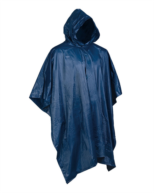 Пончо тактичне Mil-Tec Плащ-палатка Водонепроникна One-Size Синій PONCHO VINYL DK.BLAU (10628503) - зображення 1