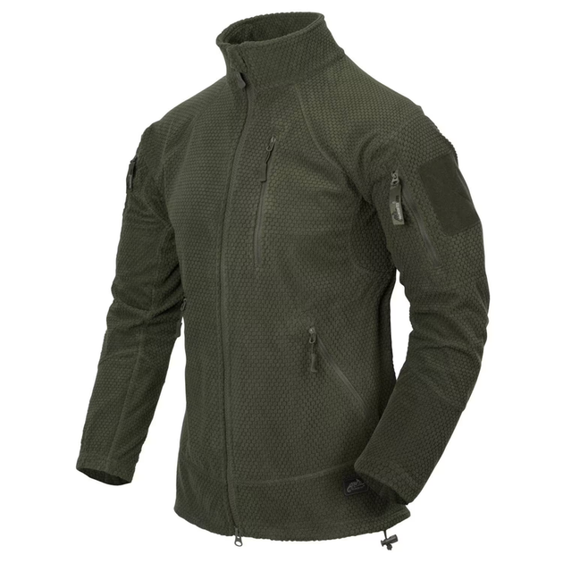 Куртка тактична Helikon-Tex Флісова на замку L Олива ALPHA TACTICAL JACKET - GRID FLEECE L OLIVE GREEN (BL-ALT-FG-02-B05-L) - зображення 1