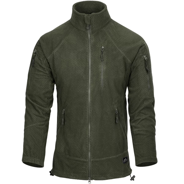 Куртка тактическая Helikon-Tex Флисовая на замке S Олива ALPHA TACTICAL JACKET - GRID FLEECE S OLIVE GREEN (BL-ALT-FG-02-B03-S) - изображение 2