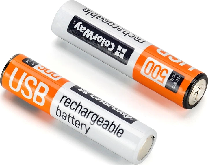Аккумуляторная батарея ColorWay AAA USB-С 590 мАЧ 1.5В (Li-Polymer) (2pc.) (CW-UBAAA-09) - изображение 3
