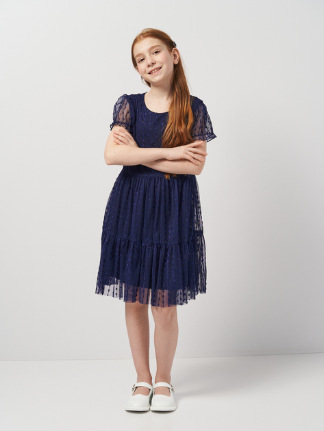 Акція на Дитяче літнє плаття для дівчинки Minoti 18PARTY 45 40226TEN 134-140 см Синє від Rozetka