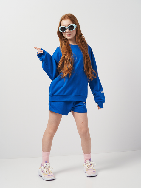 Подростковый комплект (свитшот + шорты) для девочки Minoti 40575TEN 152-158 см Синий (5063025275001) - изображение 5