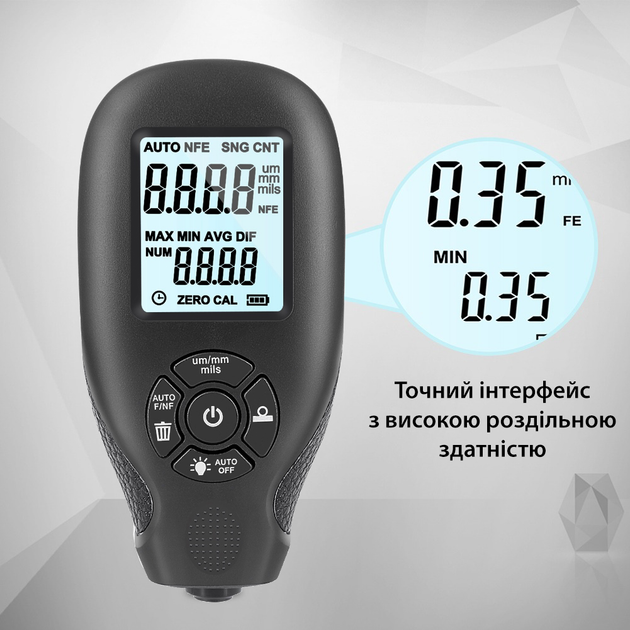 Толщиномер краски для авто цифровой прибор для проверки толщины краски ...