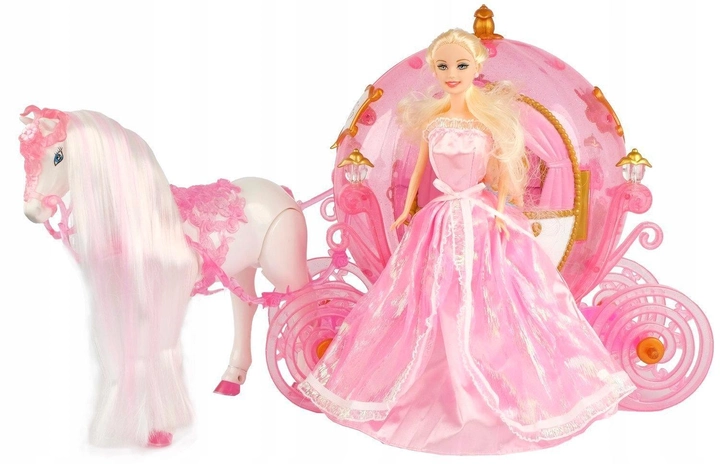 Лялька Norimpex з конем і каретою Рожева 30 см (5902444069573) - зображення 2