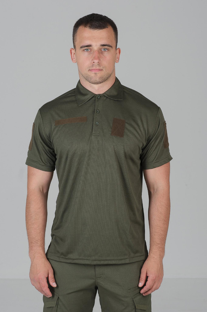 Чоловіча потовідвідна футболка Поло Cool-pas у кольорі олива 54 - зображення 1