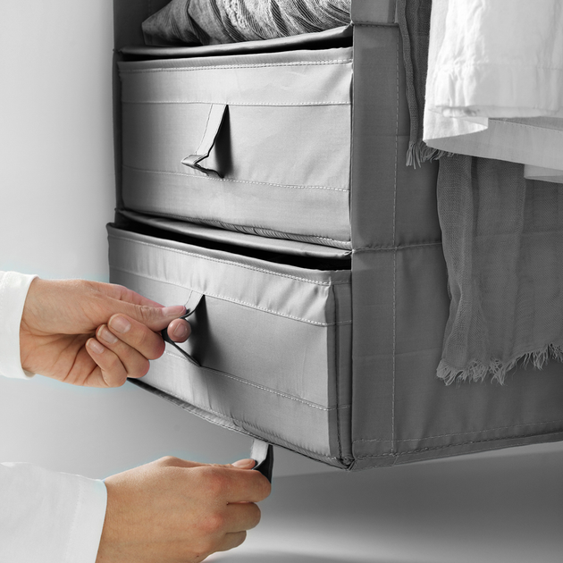 Підвісний модуль для зберігання з 6 відділеннями IKEA SKUBB темно-сірий 35x45x125 см 404.000.01 - зображення 3