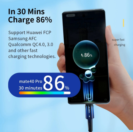 Кабель ESSAGER Type-C to Type-C швидке заряджання 100 W 2 м Blue (EXCTT1-CGA03) - зображення 7