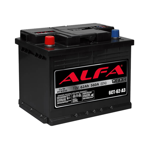Аккумулятор авто Мегатекс ALFA 6СТ-62-АЗ (лев) ТХП 560 - изображение 1