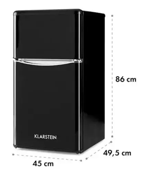 Комбінований холодильник і морозильна камера Klarstein Monroe Black 61/24 л Німеччина - зображення 4