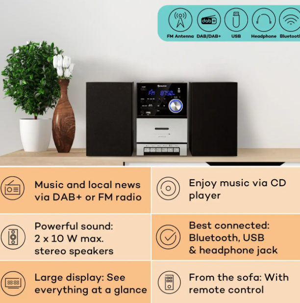 Стереосистема MC-40 DAB FM з CD і Bluetooth Німеччина - Фото 7 Стереосистема MC-40 DAB FM з CD і Bluetooth Німеччина - зображення 7