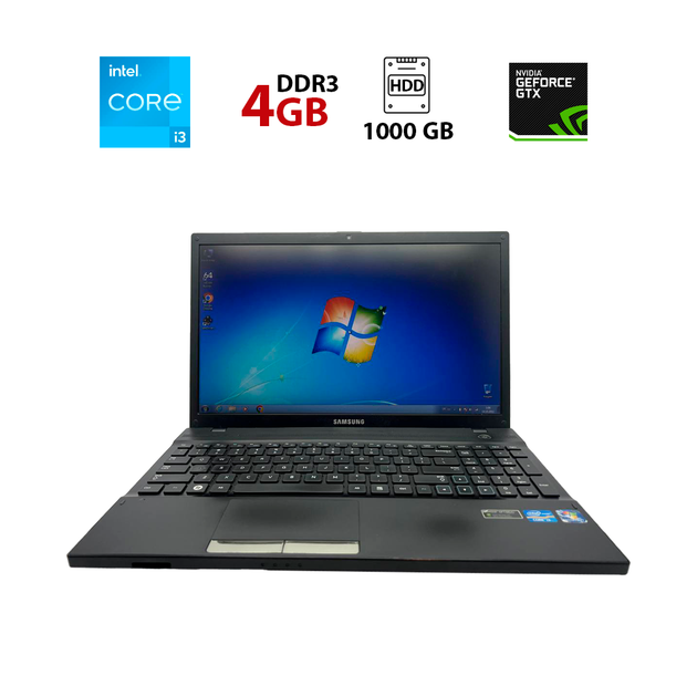 Ноутбук Samsung NP300V5A / 15.6" (1366x768) TN LED / Intel Core i3-2350M (2 (4) ядра по 2.3 GHz) / 4 GB DDR3 / 1000 GB HDD / nVidia GeForce GT 520M, 1GB DDR3, 64-bit / WebCam б/в - Фото 1 Ноутбук Samsung NP300V5A / 15.6" (1366x768) TN LED / Intel Core i3-2350M (2 (4) ядра по 2.3 GHz) / 4 GB DDR3 / 1000 GB HDD / nVidia GeForce GT 520M, 1GB DDR3, 64-bit / WebCam б/в - зображення 1