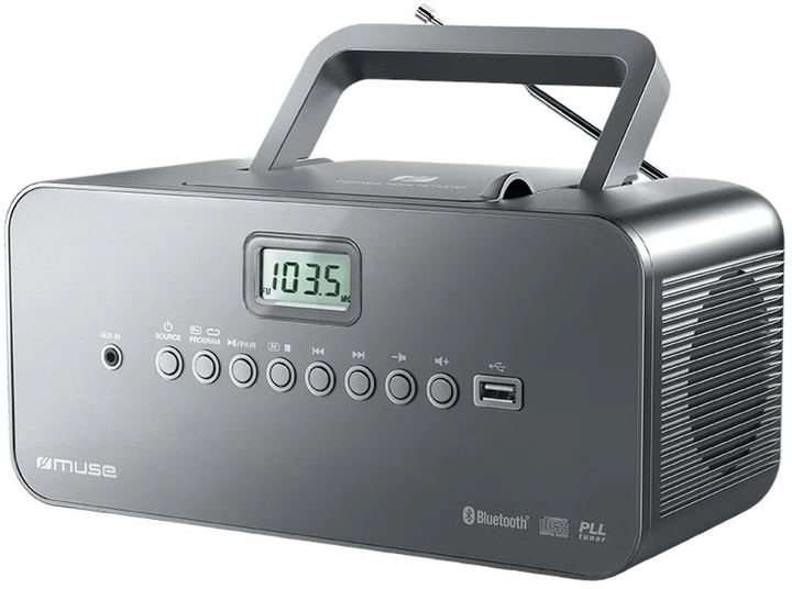 Акустична система Muse M-30 BT Portable Bluetooth Radio Black (3700460209186) - зображення 1