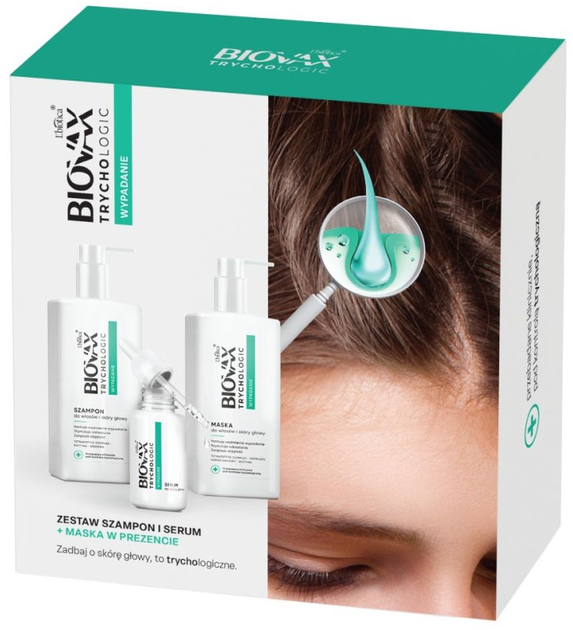 Zestaw przeciw wypadaniu włosów Oceanic Biovax Trychologic Szampon 200 ml + Serum 50 ml + Maska 200 ml (5900116102948) - obraz 2