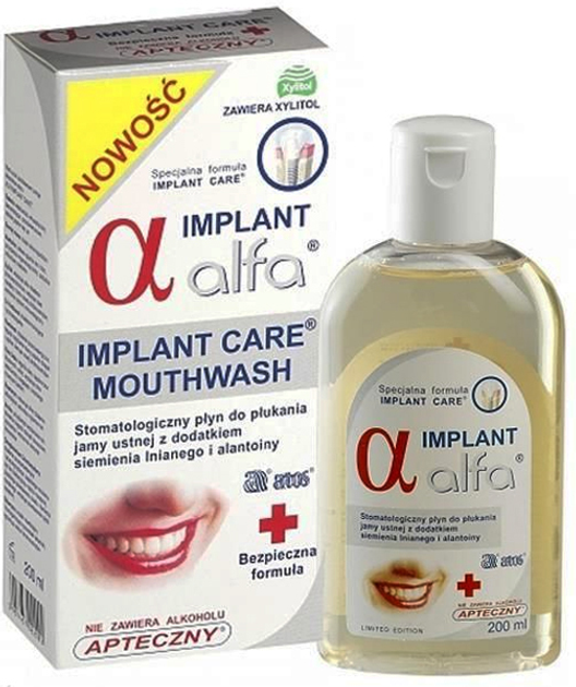 Płyn do płukania jamy ustnej Atos Implant Alfa 200 ml (5907437022092) - obraz 1