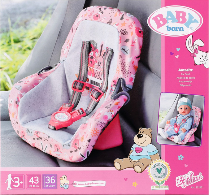 Fotelik samochodowy dla lalki Baby Born Car Seat Pink (4001167832431) - obraz 1