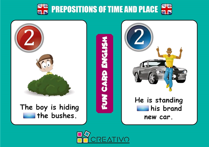 Gra planszowa Creativo Fun Card English Prepositions of Time and Place (9788366122192) - obraz 4