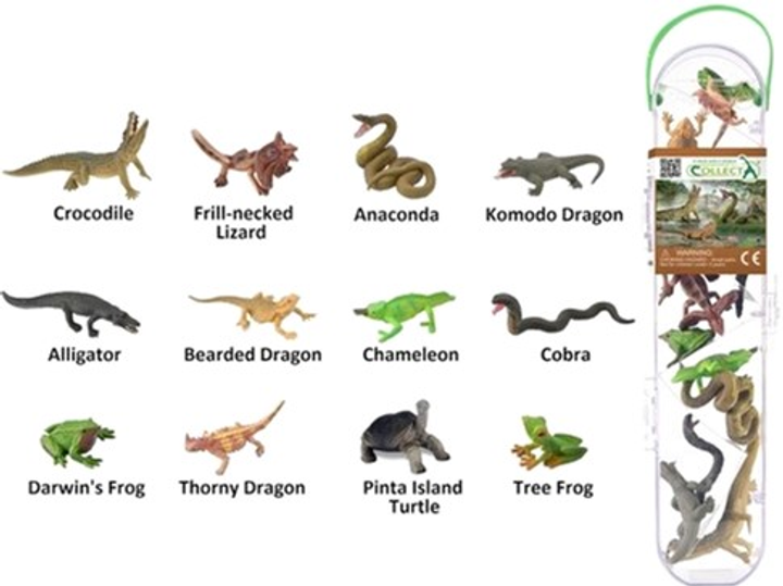 Zestaw figurek Collecta Mini Reptiles & Amphibiants 12 szt (4892900011943) - obraz 1