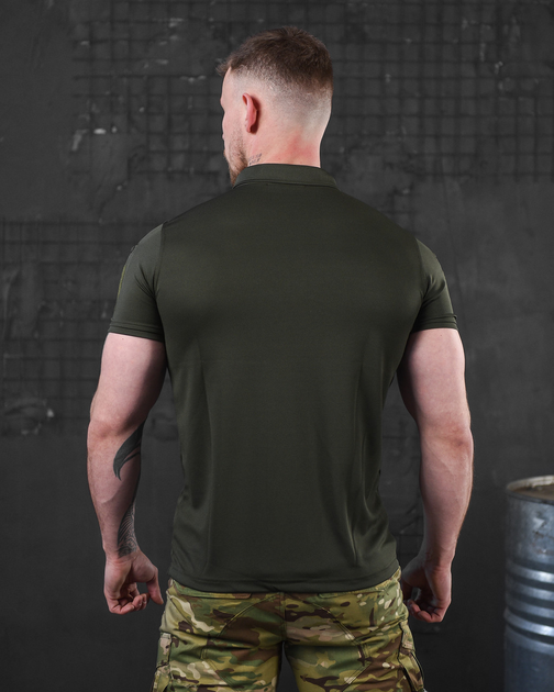 Тактическая мужская футболка поло под шеврон 54р. 2XL 053/7 Олива - изображение 2