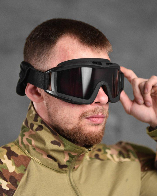 Тактичні окуляри захисна маска black - зображення 1