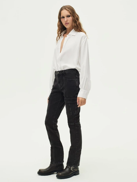 Джинсы Карго женские Zara 240479473 34 Черные (1159800715) - изображение 4
