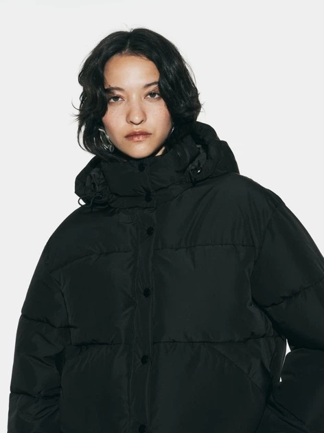 Куртка демисезонная короткая с капюшоном женская Zara 947601043 XL
