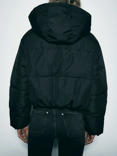 Куртка демісезонна коротка з капюшоном жіноча Zara 947601043 XL