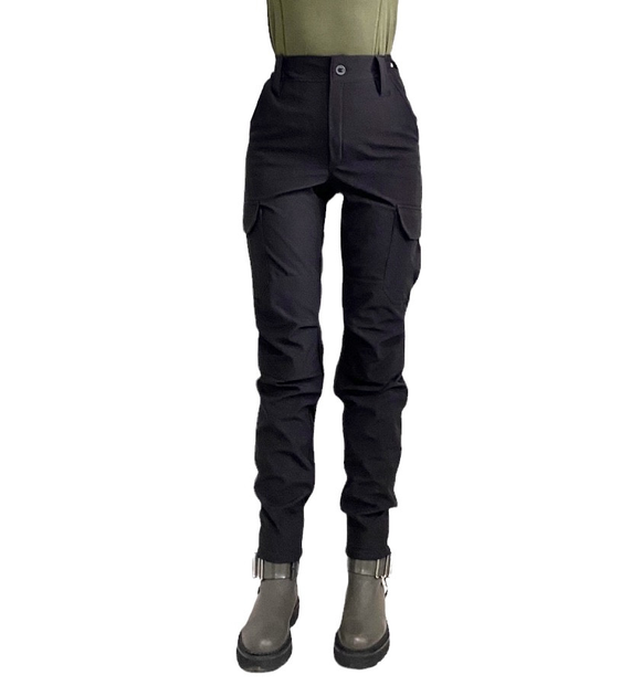 Женские полицейские тактические брюки 42 черные утепленные - изображение 1