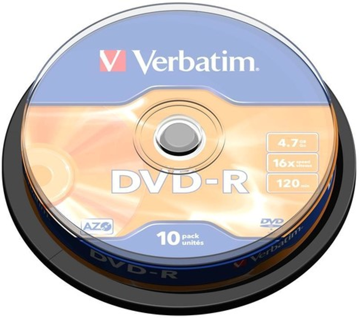 Verbatim DVD-R 4,7 GB 16x Ciasto 10 szt. (43523) - obraz 1