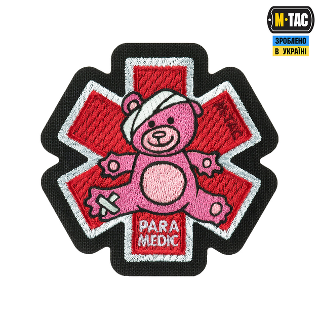 Нашивка Медвідь Pink/Black Paramedic M-Tac (вишивка) - зображення 1