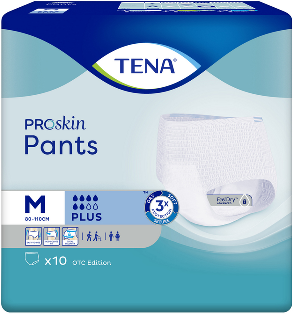 Majtki urologiczne Tena Pants ProSkin Plus M 10 szt (7322541063522) - obraz 1