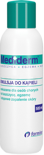 Емульсія для ванни Farmina Mediderm Bath для шкіри з псоріазом, екземою та атопічним дерматитом 500 мл (5907529108109) - зображення 1