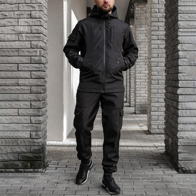 Чоловіча куртка + штани Intruder Easy Softshell чорні розмір L - зображення 1