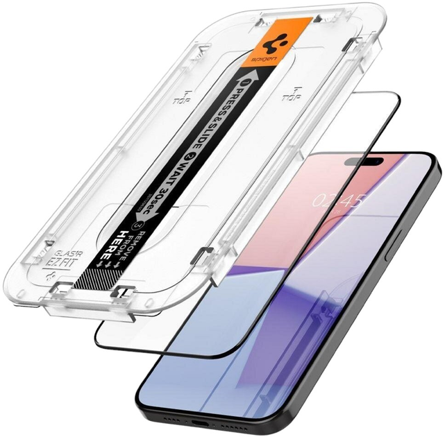 Szkło hartowane Spigen Glas.tR EZ Fit HD do Apple iPhone 15 Pro Max Black (8809896752039) - obraz 1