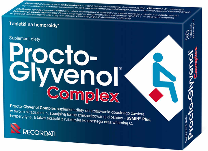 Таблетки против геморроя Recordati Industria Chimica e Farmaceutica Procto-Glyvenol Complex 30 шт (5907587609242) - изображение 1