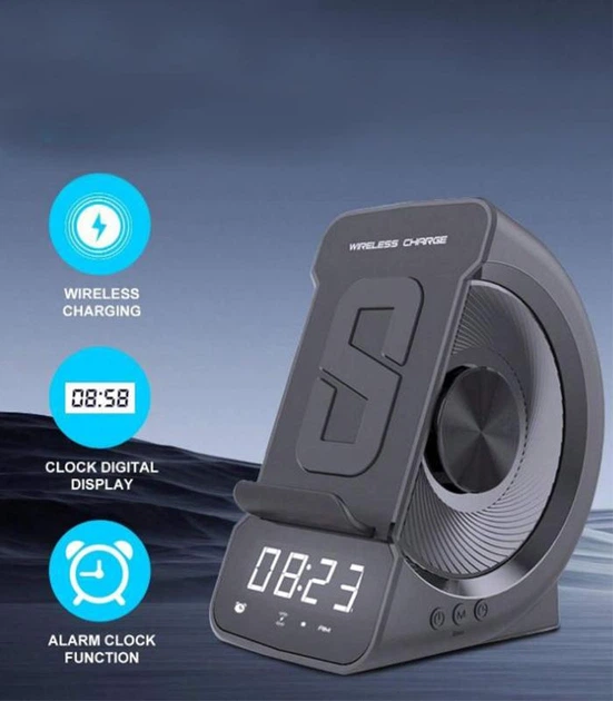 Портативна колонка с беспроводной зарядкой для телефона led wireless charging SAMO2 - изображение 2