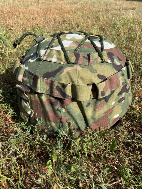 Тактический кавер на шлем мультикам с креплением ЗСУ , Военный Чехол на каску маскировочный армейский мультикам - изображение 2