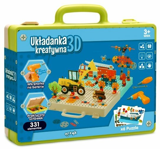 Klocki konstrukcyjne Artyk Creative Puzzle 3D 331 element (5901811126154) - obraz 1